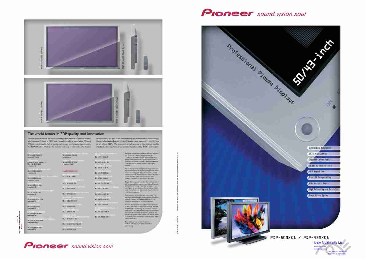 Pioneer Flat Panel Television PDP 50MXE1-page_pdf